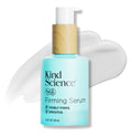 Kind Science Firming Serum bottle with a white background with a swatch of the product