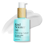 Kind Science Firming Serum bottle with a white background with a swatch of the product